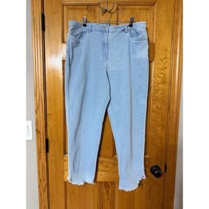 Ruby Rd Womens Light Wash Denim Fringe Tulip Hem Pants Blue Size 16 95500 GF